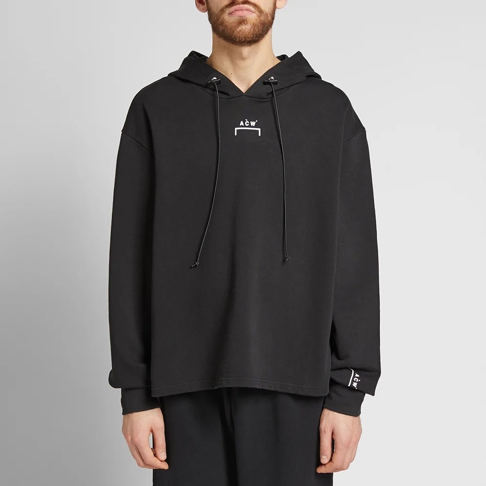 潮物woo a cold wall acw logo hoody刺绣长袖情侣连帽衫情侣卫衣
