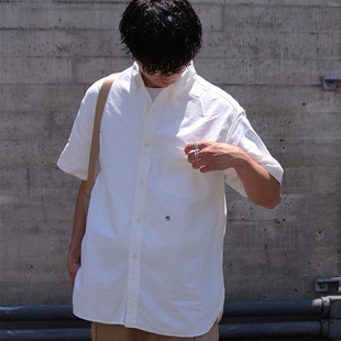 现货Nanamica Button Down Wind H/S Shirt 24SS日系宽松短袖衬衫