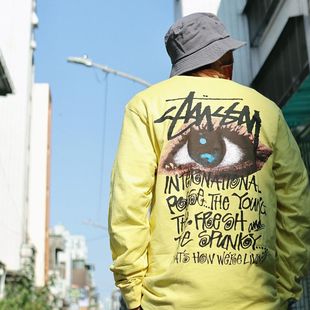 潮物Woo Stussy Ocular LS Tee 眼球印花Logo长袖情侣T恤男女街头