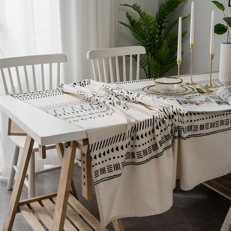 ins北欧棉麻桌布布艺民族风波西米亚高级感亚麻餐布长方形台布