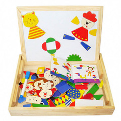 儿童益智木质拼图 磁性拼拼乐早教智力拼板玩具木制拼图3a1Btw60D