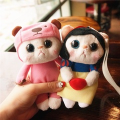 韩国可爱毛绒甜蜜猫6s手机壳iphone7卡通防摔挂绳壳苹果6/7plus潮