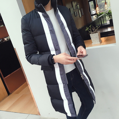 冬季新款中长款棉衣男士韩版修身立领加厚保暖休闲棉服外套面包服