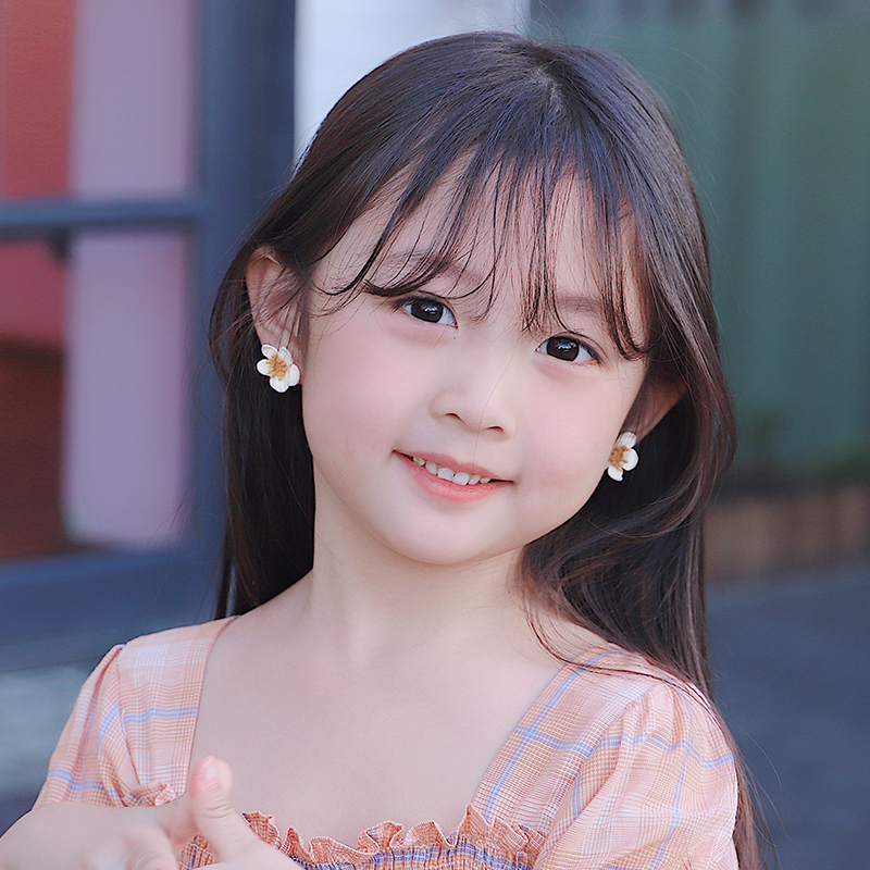 儿童耳环耳夹无耳洞女孩耳钉韩国简约气质可爱小巧花朵学生耳坠饰