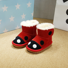 新款小童男宝宝雪地靴0123岁澳洲羊毛女宝宝学步鞋七星瓢虫冬季软