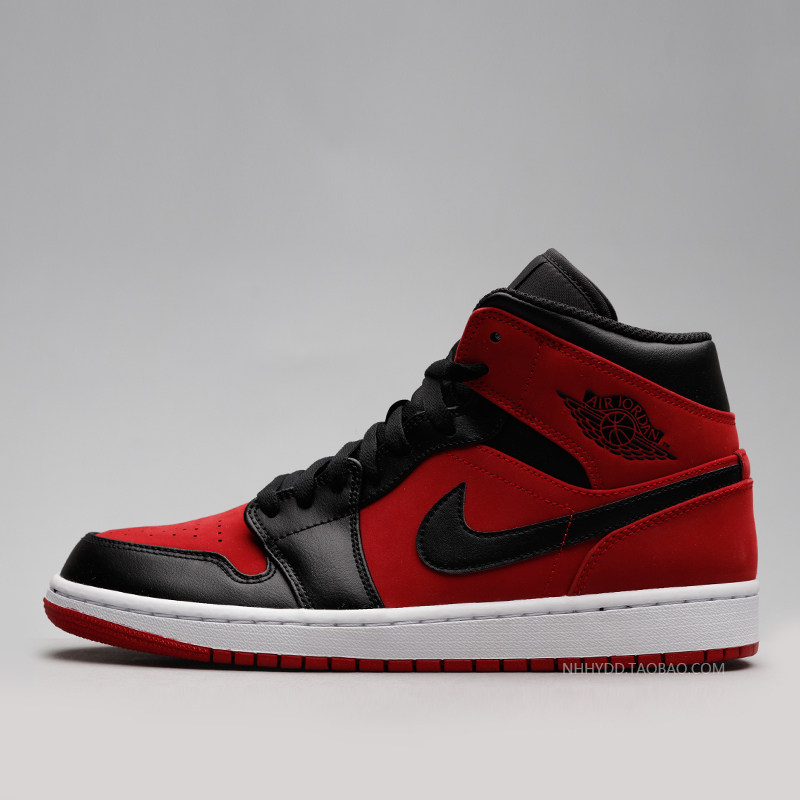 牛哄哄airjordan1midbredaj1黑红脚趾554725554724066