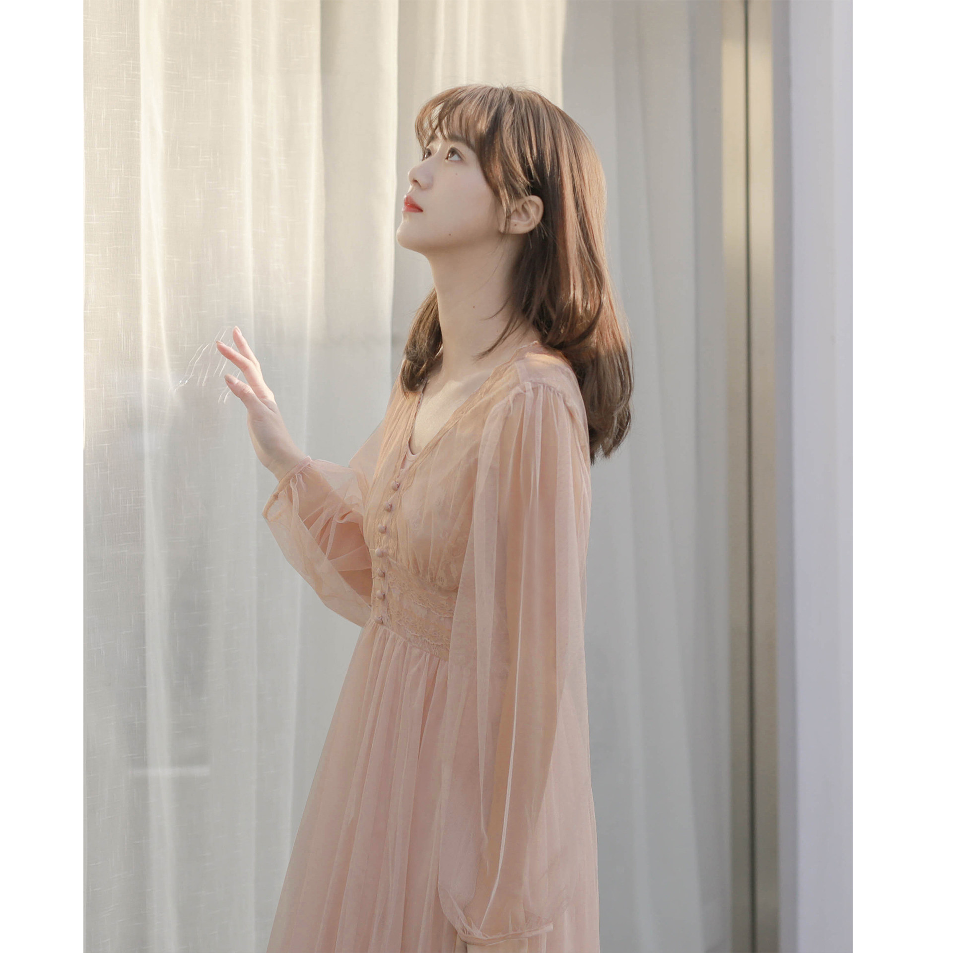 两件套女装裙装_dk尤物法式复古网纱蕾丝裙子初恋超仙女连衣裙春秋两