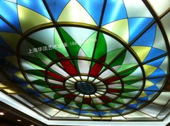 彩色玻璃吊顶 立线彩晶玻璃吊顶 彩绘吊顶玻璃 天花玻璃 门窗玻璃