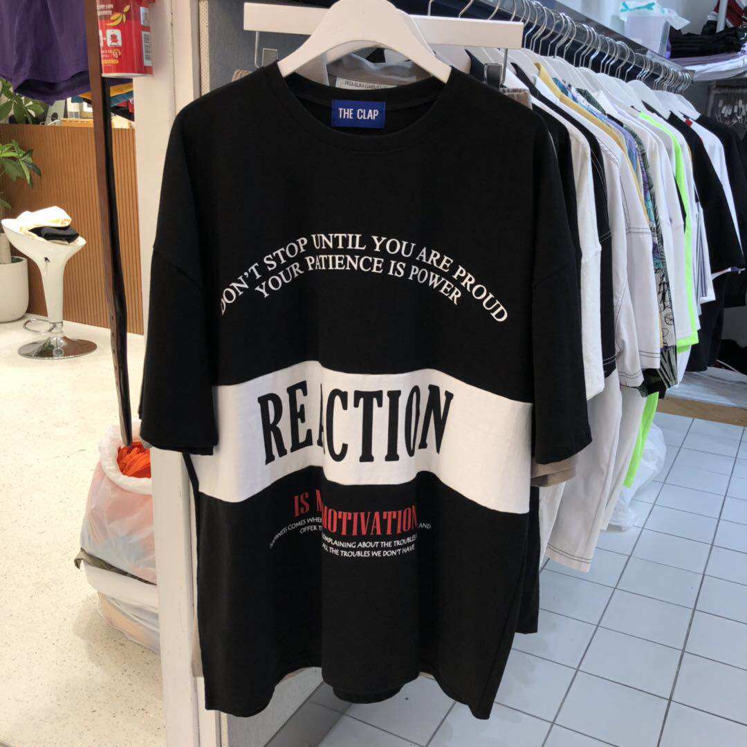 夏季_2019夏季新款韩国东大门apm男装档口the clap代购圆领logo短袖