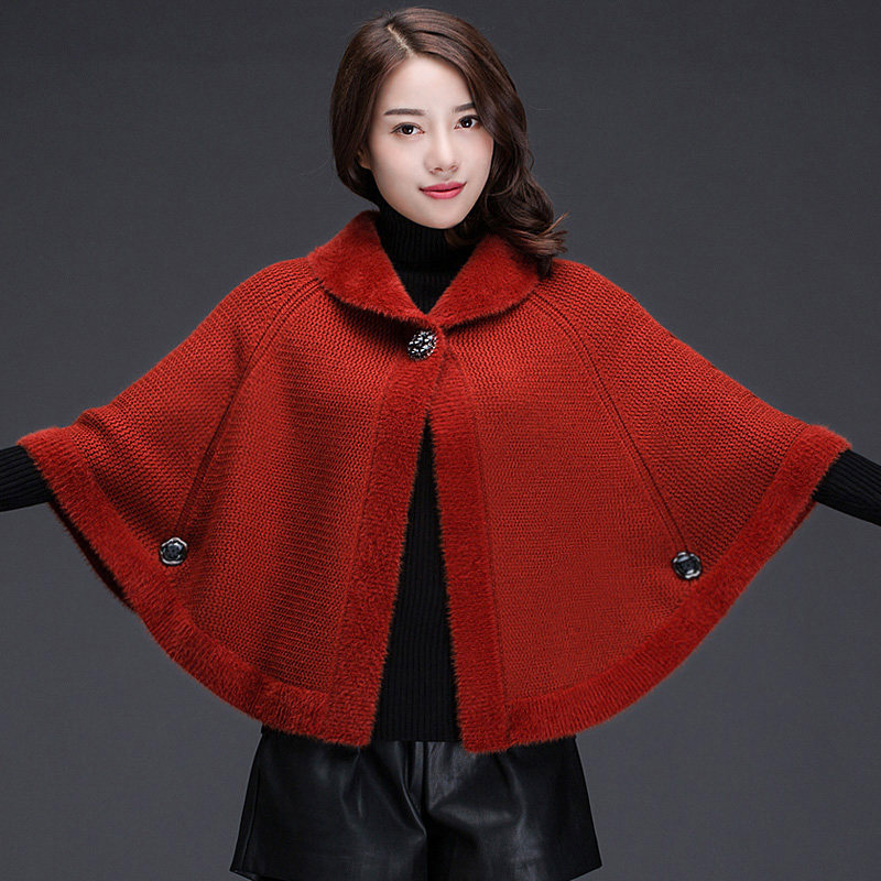 特价搭配旗袍的外套 冬季_斗篷披肩女短款针织外套毛线小披风搭配旗袍