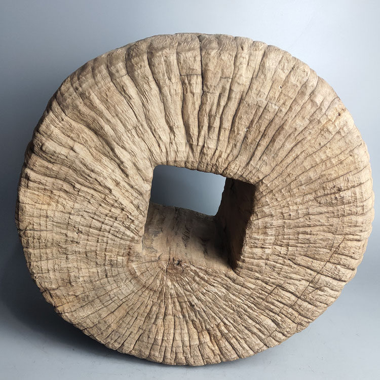 木雕老车轴木墩香樟树风化木 民间老物件 烂木头创意摆件居家装饰