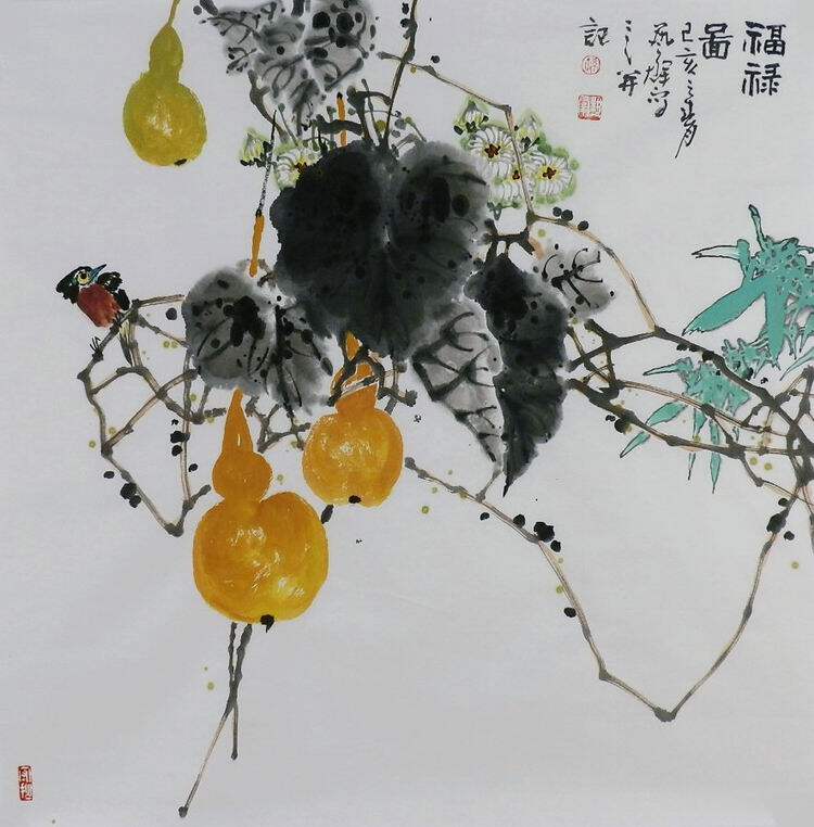 手绘花鸟画国画斗方四尺艺群字画孙艺群i062469热销国画