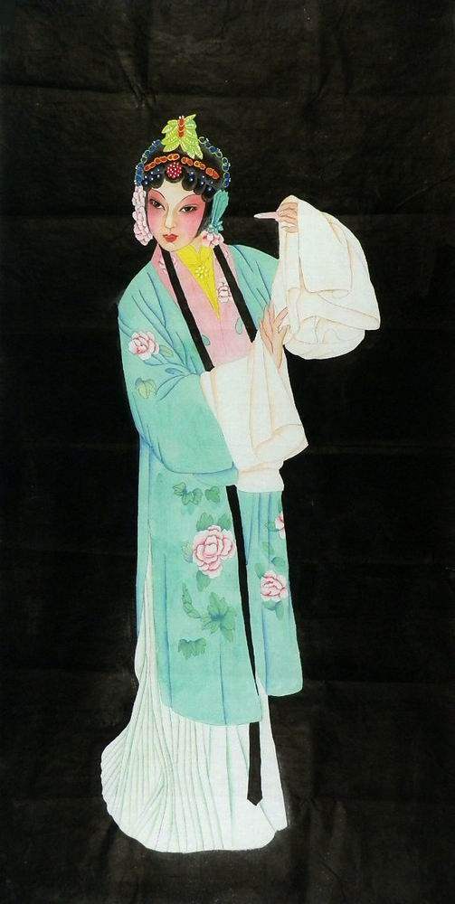手绘字画装饰画热销yi061202四尺无款国画工笔画京剧人物仕女136