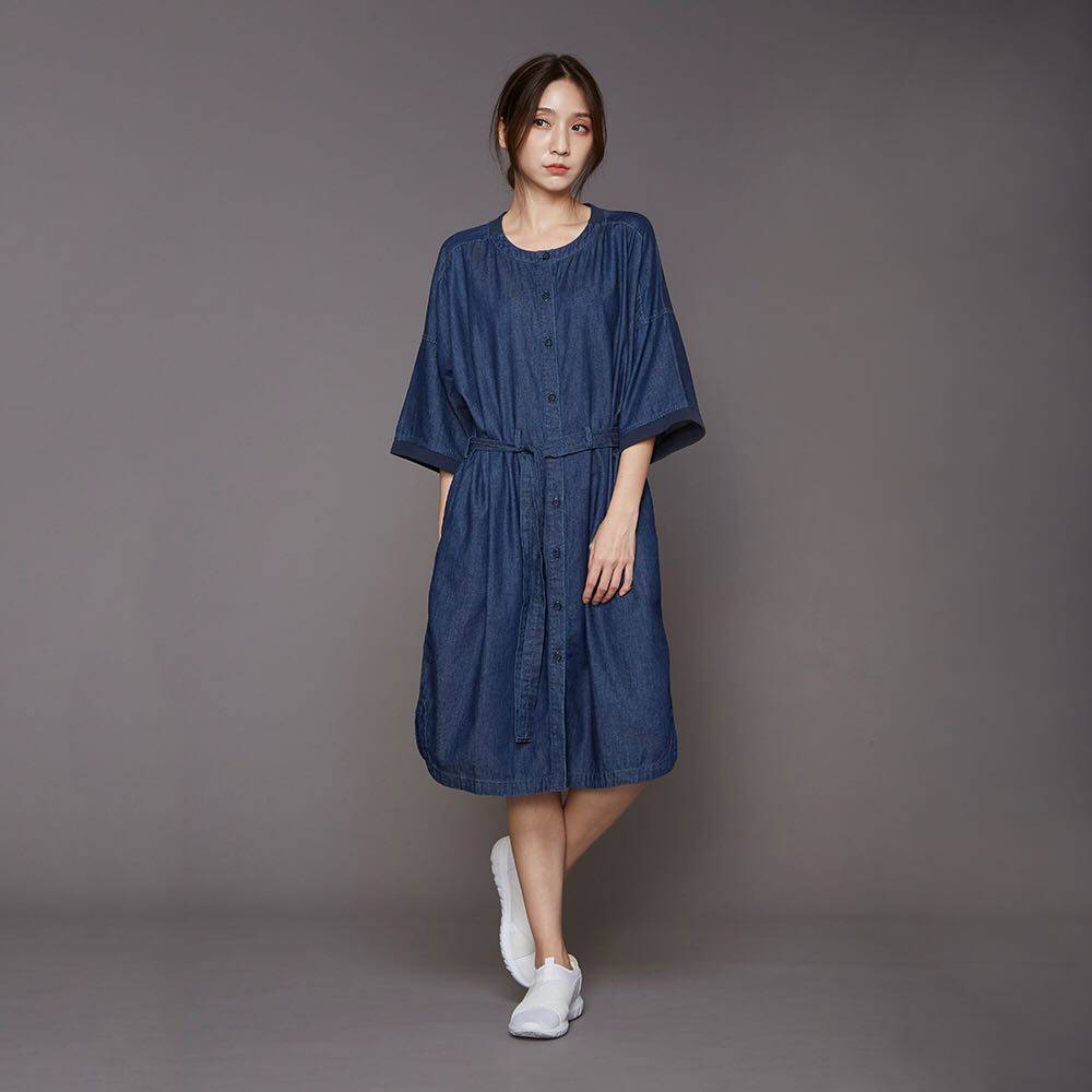 台湾以旺yvonne牛仔开襟洋装家居服睡裙外套现货睡裙