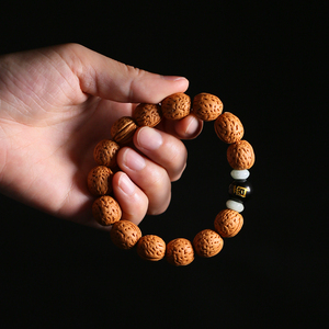 野生桃核手串配饰男女辟邪天然原籽牛本命年12生肖珠转运文玩佛珠