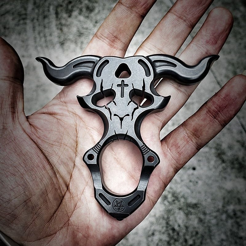 第九区撒旦虎指12mm钛合金 多功能指扣防身工具edc车载指环开瓶器