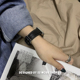 iwatch表带真皮复古荔枝纹适用苹果applewatch8代se潮牌7个性男女