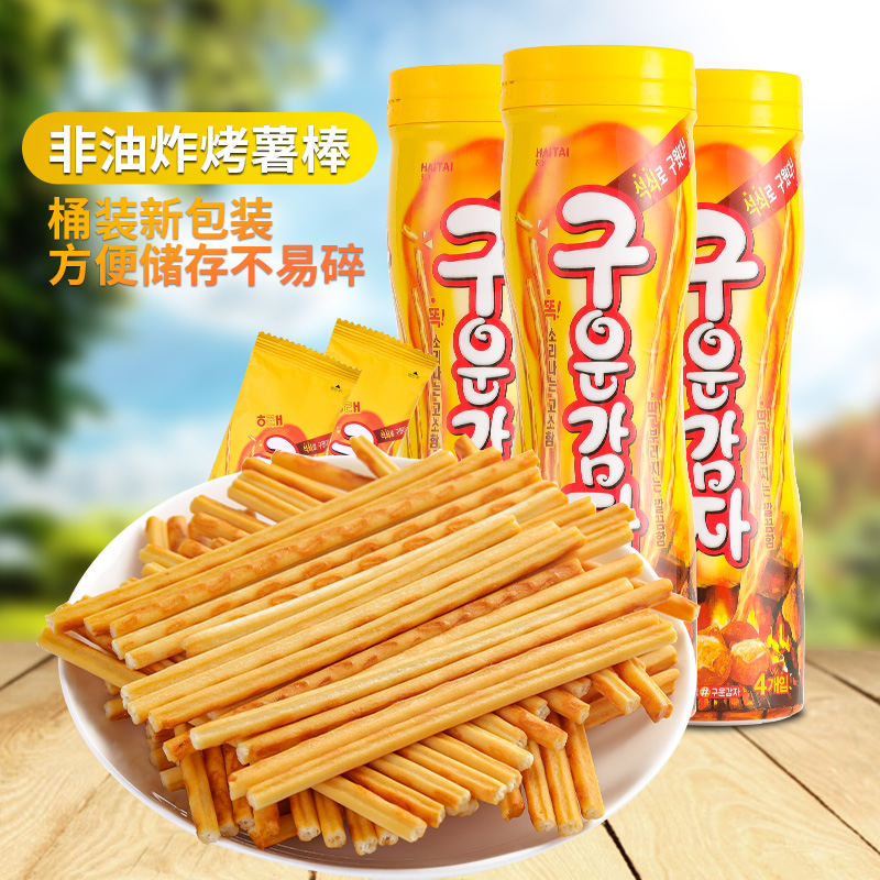 韩国进口海太烤薯棒108g*3大桶装饼干棒碳烤土豆休闲零食小吃