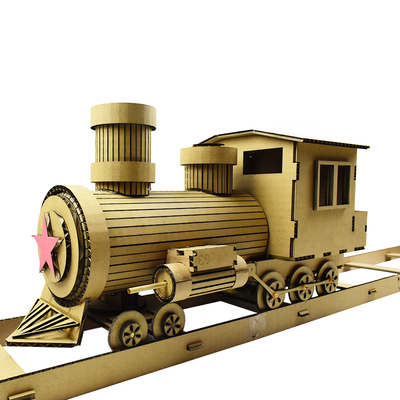 创客纸板复古火车拼装模型环创作业玩具手工制作工具