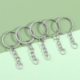 【10个装】银白色钥匙圈创意DIY挂件扁环平圈带链条单圈玩偶挂链