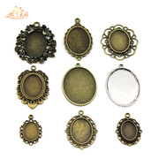 Yan LAN DIY jewelry materials accessories bronze oval lace bottom time gem base bottom