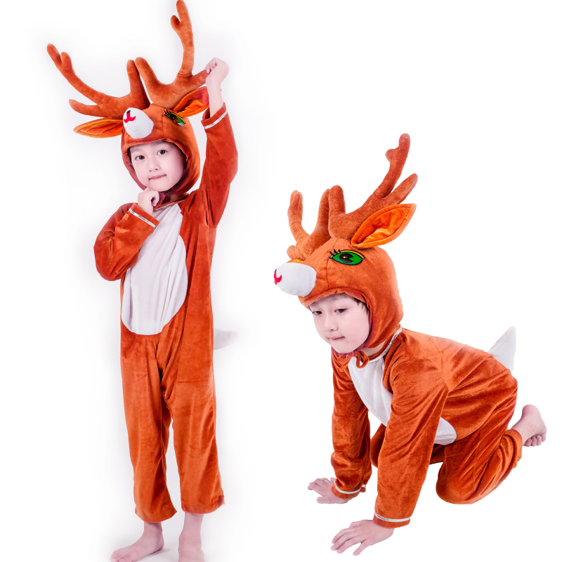圣诞节儿童cosplay驯鹿演出服幼儿园万圣节动物舞蹈服小鹿表演6岁