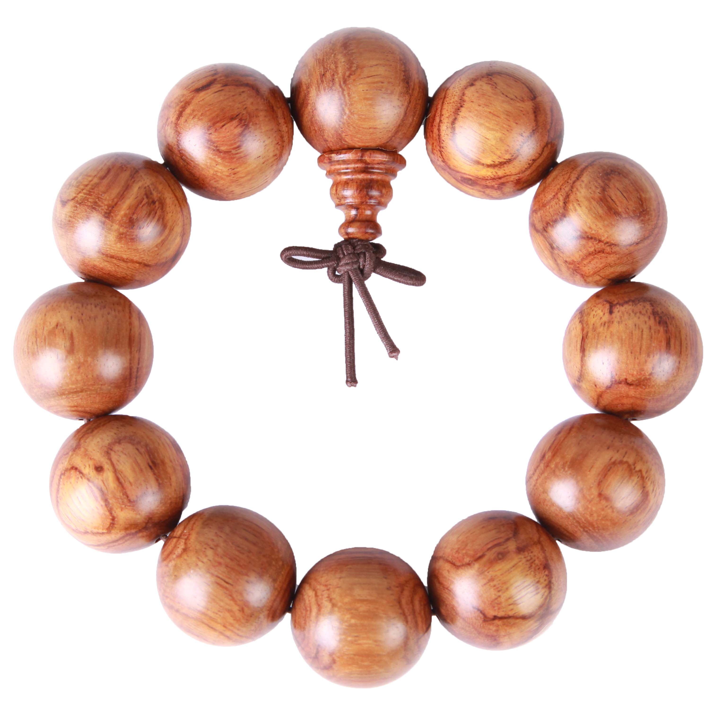 【颗颗对眼】黄花梨佛珠 降香黄檀 花纹绚丽 19mm 34.5g 收藏佳品