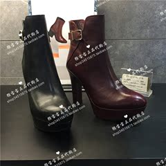 专柜正品代购 思加图2016冬新款女靴鞋粗高跟防水台女短靴子9C703