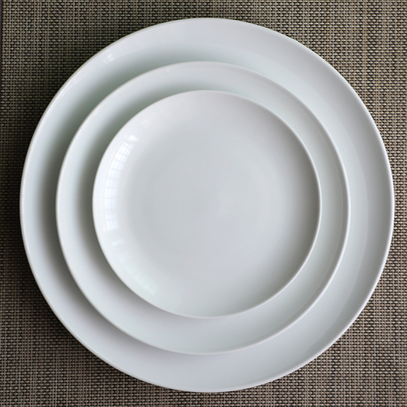 山水一间家用大菜盘酒店餐桌摆台实用盘子碟子景德镇陶瓷餐具纯色