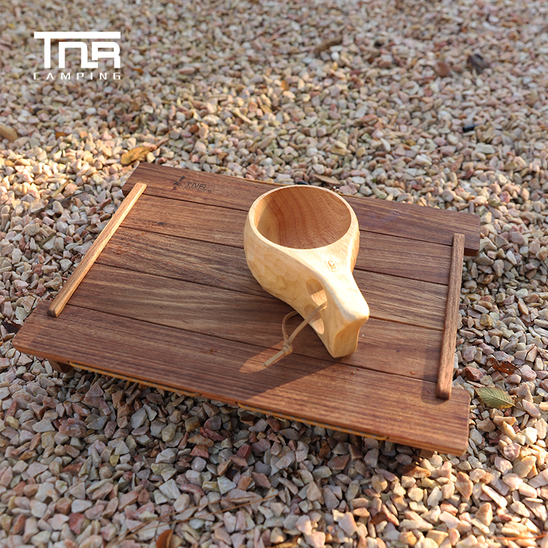 TNR 户外露营迷你小折叠桌超轻收纳便携小茶几徒步钓鱼实木小桌子