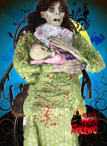 酒吧密室鬼屋恐怖道具电动声控女鬼婴儿吊丧尸男尸体老尸幽灵爬尸