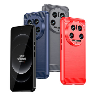 for Xiaomi 14 Ultra Case Soft TPU Anti Fall 适用小米14 Ultra手机壳拉丝碳纤维保护套防摔硅胶壳