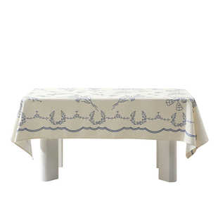 馨生活法式奶油风桌布免洗防油防水复古田园风长方形餐桌布高级感