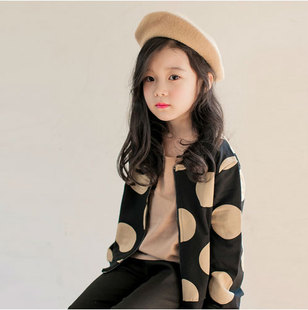 韩版时尚洋气儿童贝雷帽秋冬羊毛呢大童画家帽亲子帽小头围女帽