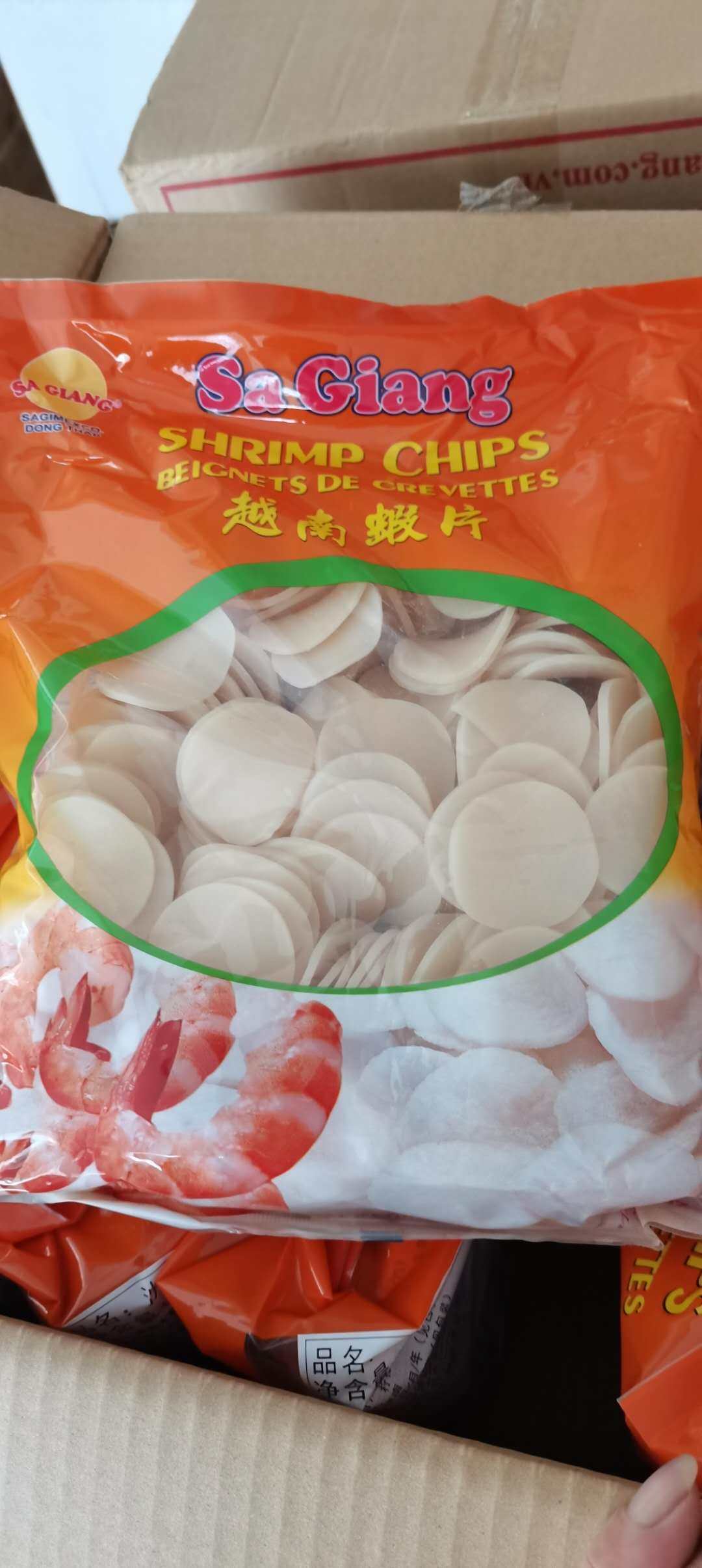 越南沙江牌原味虾片.大包装1公斤装.一件12包