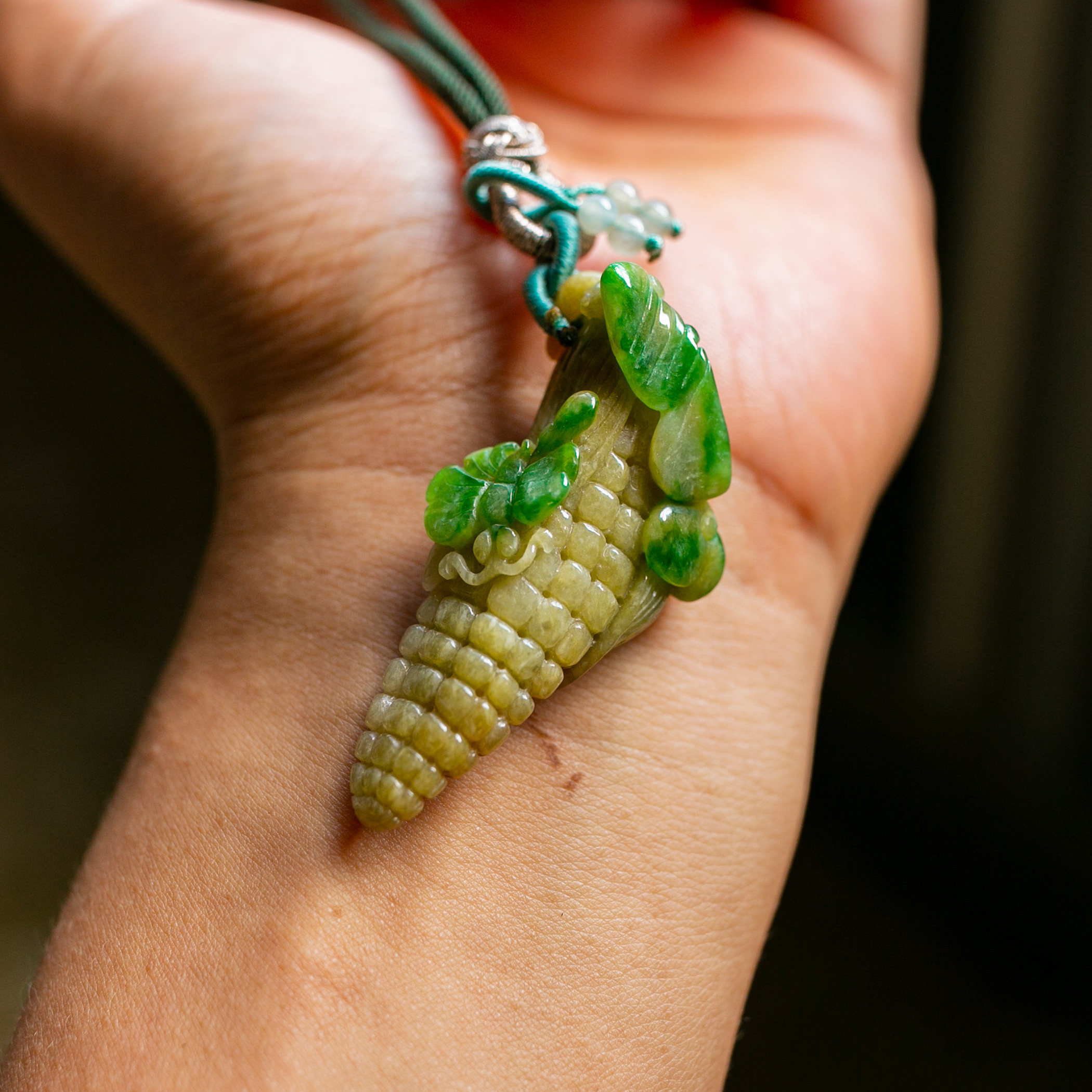 锦玉轩天然翡翠 a货 挂件 玉米 金玉满堂 黄加绿冰种jxc0599——锦玉