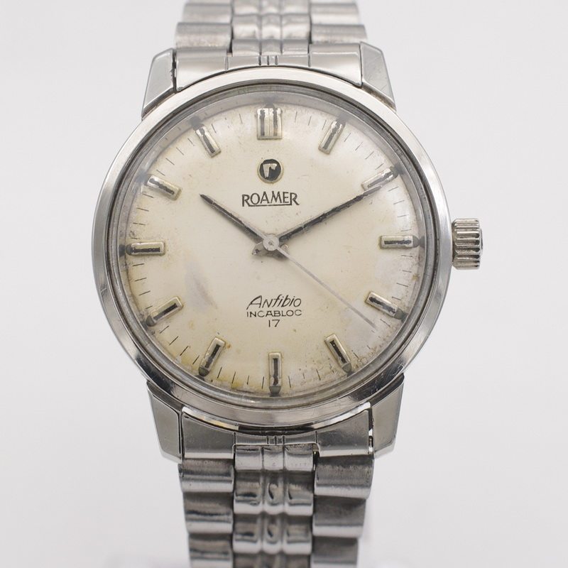 二手手表男_二手瑞士原装正品roamer罗马手卷手动机械男士古董老手表