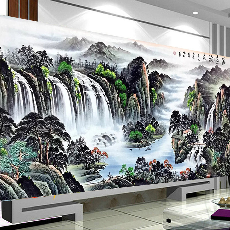特价十字绣客厅 山水画 古典
