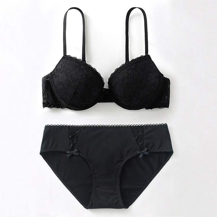 6ixty8ight 68专柜新品性感黑色蕾丝后扣薄文胸内衣套装女br00725