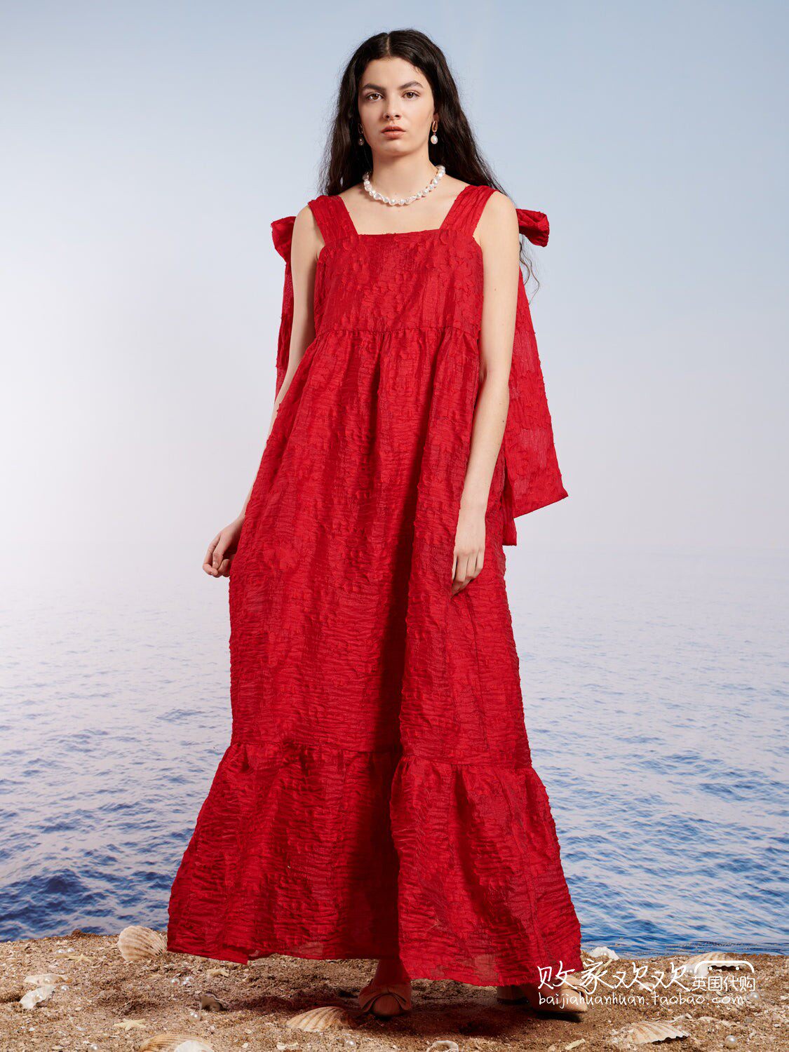 英国代购正品05.13 sj2022夏季女装荷叶边吊带a型蝴蝶结连衣裙