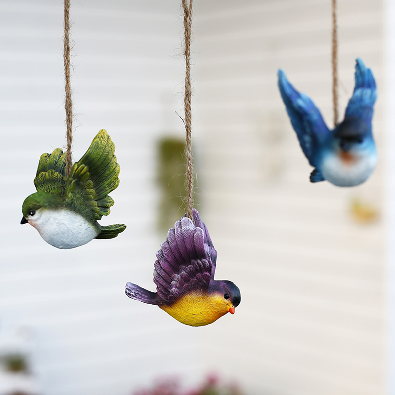 花园挂件小鸟装饰创意吊件户外庭院外贸杂货露台园艺摆件阳台布置