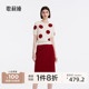 歌莉娅秋季新款高级感天丝毛织短袖波点套装红色半裙女1B7RAA520