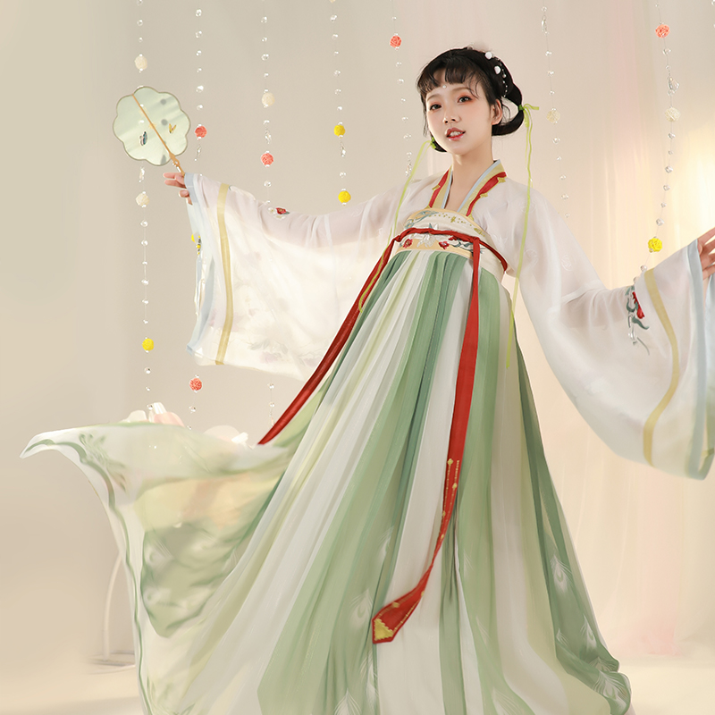 都城南庄汉服陌上桑夏季薄纱一片式齐胸襦裙女中国风原创仙气套装