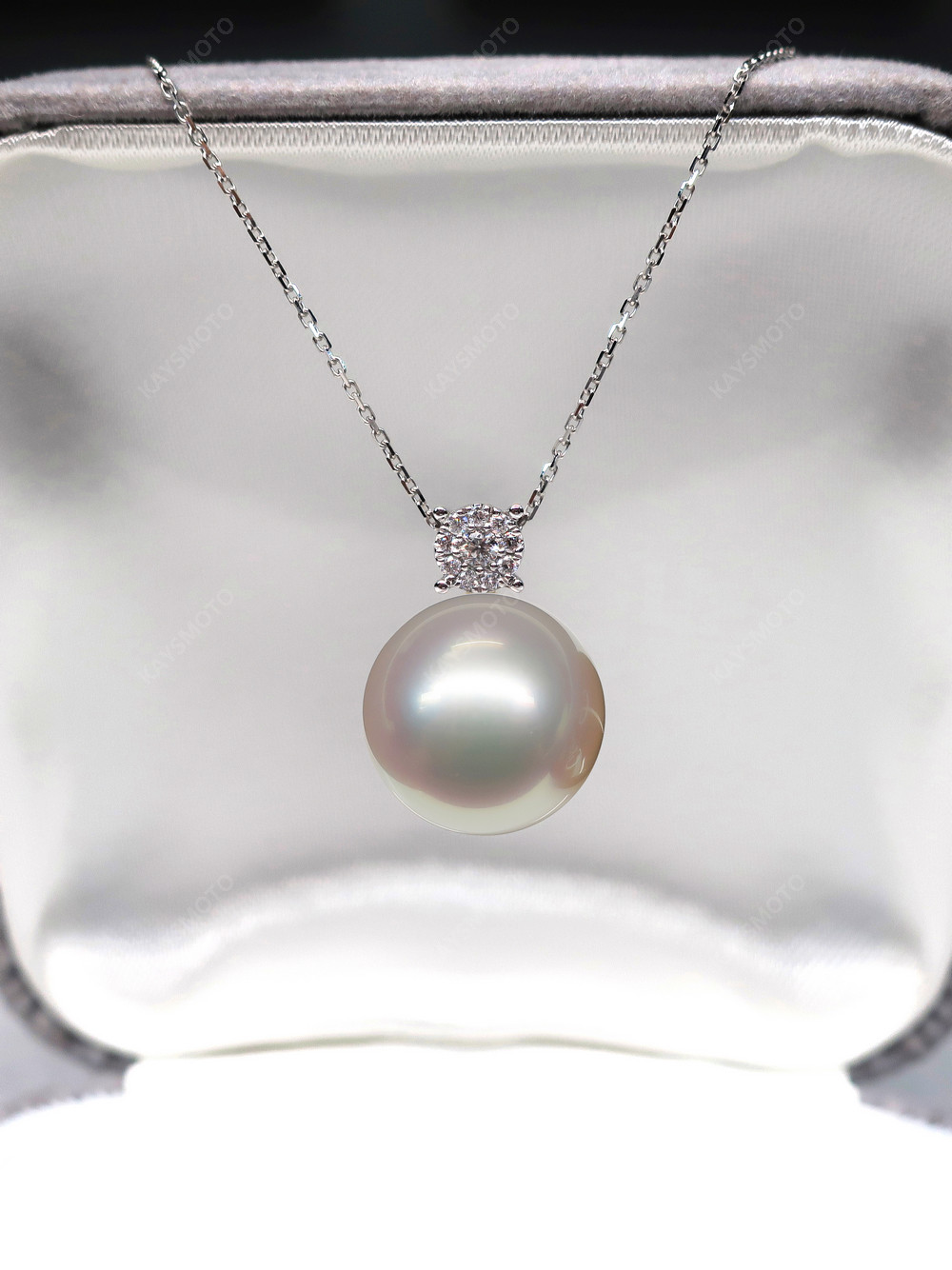 k家珠宝天然澳白珍珠南洋白蝶海水珍珠项链吊坠白色拍卖会p家aaa