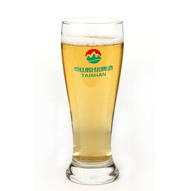 《买一送一》泰山杯子小麦加厚啤酒专用杯创意扎啤收腰精酿玻璃