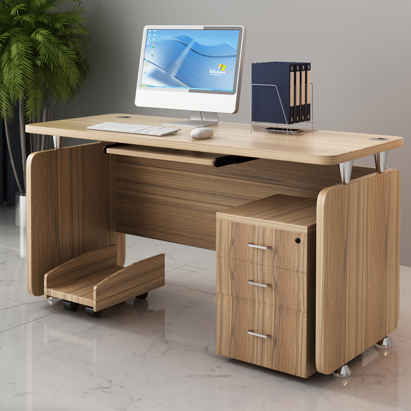 办公桌单人1.2米电脑桌台式家用写字台简约现代办公室职员桌椅