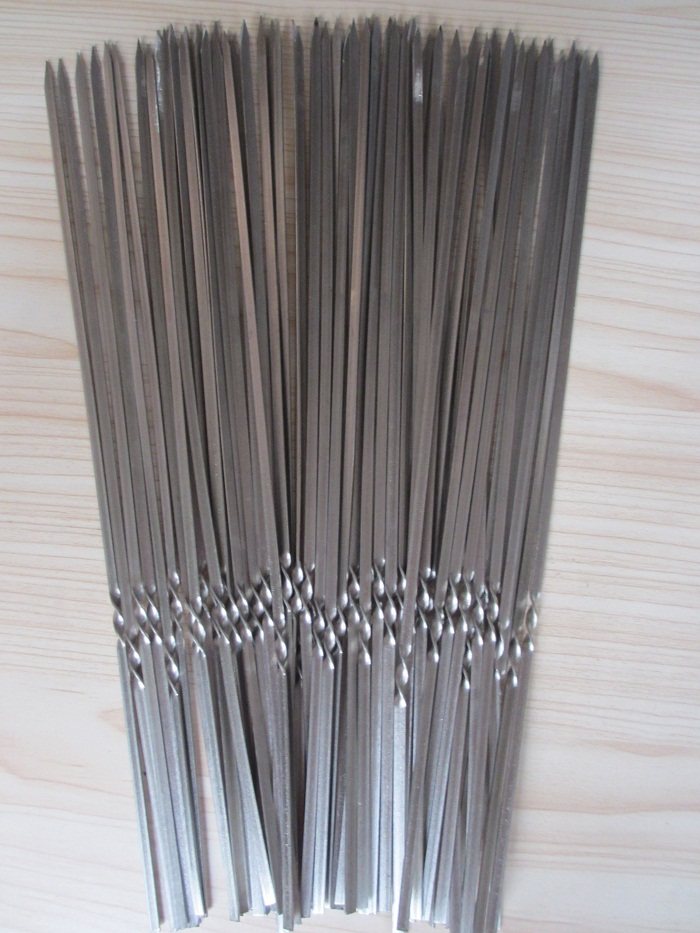 30cm不锈钢扁签 烧烤签子 烧烤针 扁钎子 钢针户外烧烤 烤肉签字