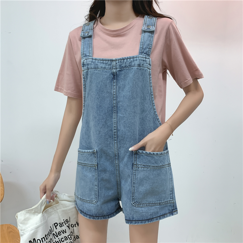 2019夏季初秋韩版大码胖mm牛仔背带裤女减龄宽松显瘦阔腿连体短裤|msdalam kategori Butik wanita / wanita, seluar jeans - dari Buy2taobao.com untuk memberikan perkhidmatan ejen Taobao profesional membeli