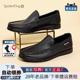 蜘蛛王官方旗舰店商务休闲皮鞋2025夏季新款经典百搭一脚蹬男鞋