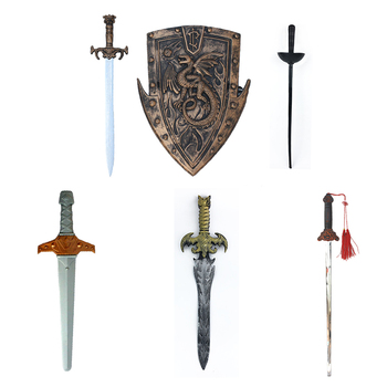 武士盾牌武士剑角斗士盾牌国王宝剑击剑佐罗剑道具塑料西洋剑奥汐